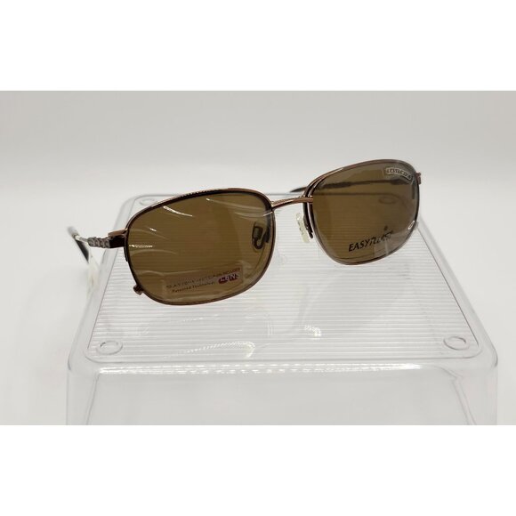 EasyTwist Satin Chocolate Oval Half-Rim Wire Metal Polarized Glasses 51-17-135 - Picture 6 of 14